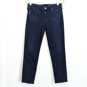 AG Adriano Goldschmied The Stilt Crop Cigarette Jeans Sz 27R Dark Wash Low Rise